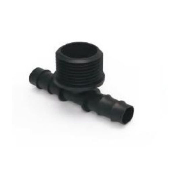 BLACK BARBED MALE TEE 16 X 3/4" X 16 MM